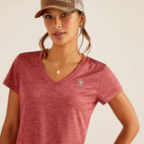 ARIAT WOMEN'S LAGUNA SHORT SLEEVE V NECK - SUN DRIED TOMATO