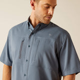 ARIAT MENS VENTTEK CLASSIC SHORT SLEEVE SHIRT - NEWSBOY BLUE