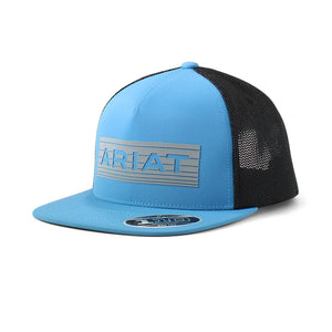 ARIAT MENS FLEXFIT 110 REFLECTIVE LOGO TRUCKER CAP - BLUE