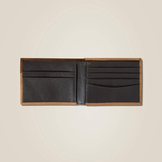 ARIAT BIFOLD WALLET FLORAL EMBOSSED BROWN