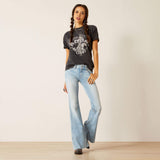 ARIAT WOMEN'S ROLLING THUNDER GRAPHIC TEE - BLACK ACID WASH