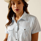 ARIAT WOMEN'S VENTTEK SHORT SLEEVE SHIRT - DISTRESSED STRIPE