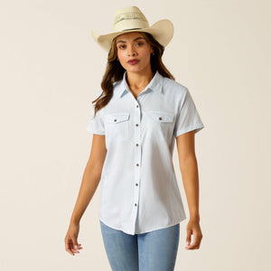 ARIAT WOMEN'S VENTTEK SHORT SLEEVE SHIRT - DISTRESSED STRIPE