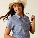 ARIAT WOMEN'S VENTTEK SHORT SLEEVE SHIRT - BLUE PAISLEY