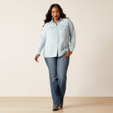 ARIAT WOMEN'S BUTTON DOWN BLUES SHIRT - BLEACHED CHAMBRAY