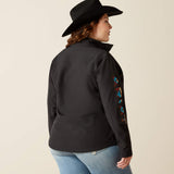 ARIAT WOMEN'S NEW TEAM SOFTSHELL JACKET - BLACK|SERRANO SOUTHWEST PRINT