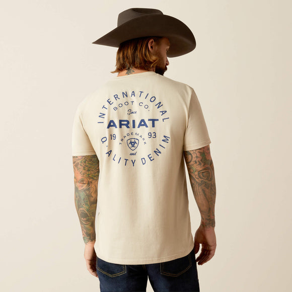 ARIAT MENS STAMPED SEAL T-SHIRT - NATURAL