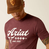 ARIAT MENS ESTABLISHED BOOT COMPANY T-SHIRT - MAROON HEATHER