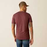 ARIAT MENS ESTABLISHED BOOT COMPANY T-SHIRT - MAROON HEATHER