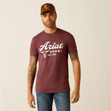 ARIAT MENS ESTABLISHED BOOT COMPANY T-SHIRT - MAROON HEATHER