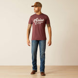 ARIAT MENS ESTABLISHED BOOT COMPANY T-SHIRT - MAROON HEATHER