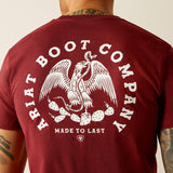 ARIAT MENS EAGLE AND SNAKE TSHIRT - CRIMSON BLACK HEATHER