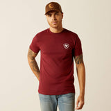 ARIAT MENS EAGLE AND SNAKE TSHIRT - CRIMSON BLACK HEATHER