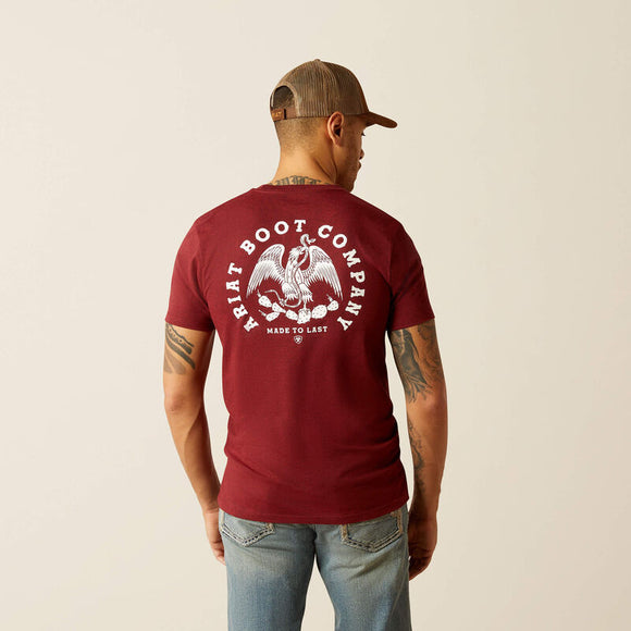 ARIAT MENS EAGLE AND SNAKE TSHIRT - CRIMSON BLACK HEATHER