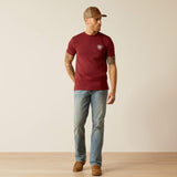 ARIAT MENS EAGLE AND SNAKE TSHIRT - CRIMSON BLACK HEATHER