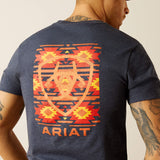 ARIAT MENS EAGLE ROCK TSHIRT -  NAVY HEATHER