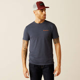 ARIAT MENS EAGLE ROCK TSHIRT -  NAVY HEATHER