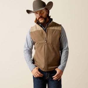 ARIAT MENS WYATT SOFTSHELL VEST - MAJOR BROWN|BRINDLE