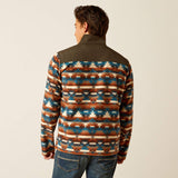 ARIAT MENS BASIS 2.0 1/4 SWEATSHIRT TURQUOISE SERAPE