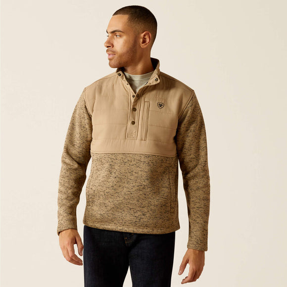 ARIAT MENS CALDWELL REINFORCED SNAP SWEATER CHINCHILLA