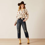 ARIAT WOMEN'S HOMESTYLE LONGSLEEVE SHIRT - WESTERN COWGIRL PRINT