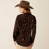 ARIAT WOMEN'S HOMESTYLE LONGSLEEVE SHIRT -  MOLE RANCH BRAND PRINT