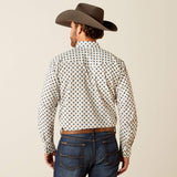 ARIAT MENS WARREN CLASSIC FIT PEARL SNAP SHIRT - OFF WHITE