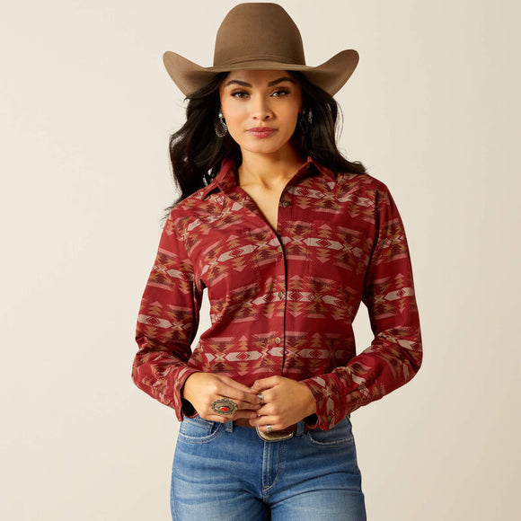 ARIAT WOMEN'S BILLIE JEAN BUTTON DOWN LONGSLEEVE  SHIRT - SADIE SOUTHWEST PRINT