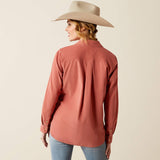 ARIAT WOMEN'S BILLIE JEAN CORDED LONGSLEEVER SHIRT - LIGHT MAHOGANY