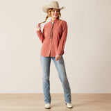 ARIAT WOMEN'S BILLIE JEAN CORDED LONGSLEEVER SHIRT - LIGHT MAHOGANY