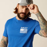 ARIAT MENS FREEDOM SHORT SLEEVE TSHIRT - ROYAL HEATHER