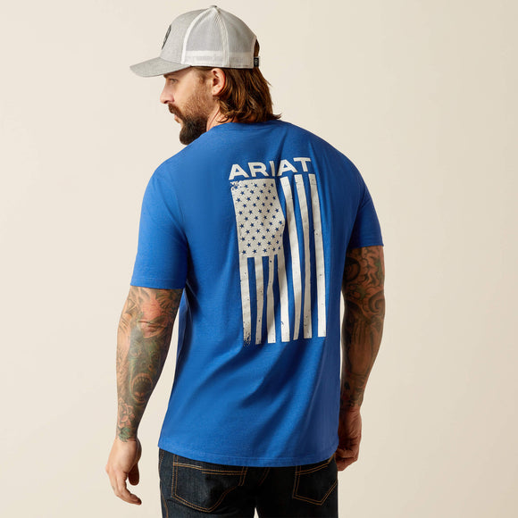 ARIAT MENS FREEDOM SHORT SLEEVE TSHIRT - ROYAL HEATHER