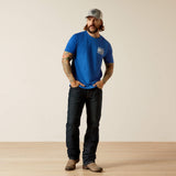 ARIAT MENS FREEDOM SHORT SLEEVE TSHIRT - ROYAL HEATHER