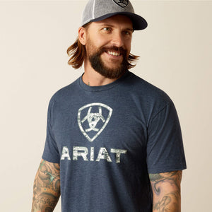 ARIAT MENS LIBERTY USA DIGI CAMO SHORT SLEEVE TSHIRT - NAVY HEATHER