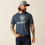 ARIAT MENS LIBERTY USA DIGI CAMO SHORT SLEEVE TSHIRT - NAVY HEATHER