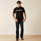 ARIAT MENS SHIELD FLAG TSHIER - BLACK