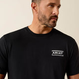 ARIAT MENS CANYON AZTEC SHIELD CLASSIC FIT SHORT SLEEVE TSHIRT - BLACK