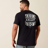 ARIAT MENS CANYON AZTEC SHIELD CLASSIC FIT SHORT SLEEVE TSHIRT - BLACK