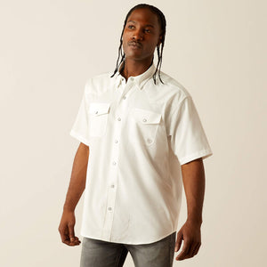 ARIAT MENS WESTERN VENTTEK CLASSIC FIT SHIRT - WHITE