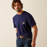 ARIAT MENS ARIAT SHORT SLEEVE SOUTHWEST POCKET T-SHIRT