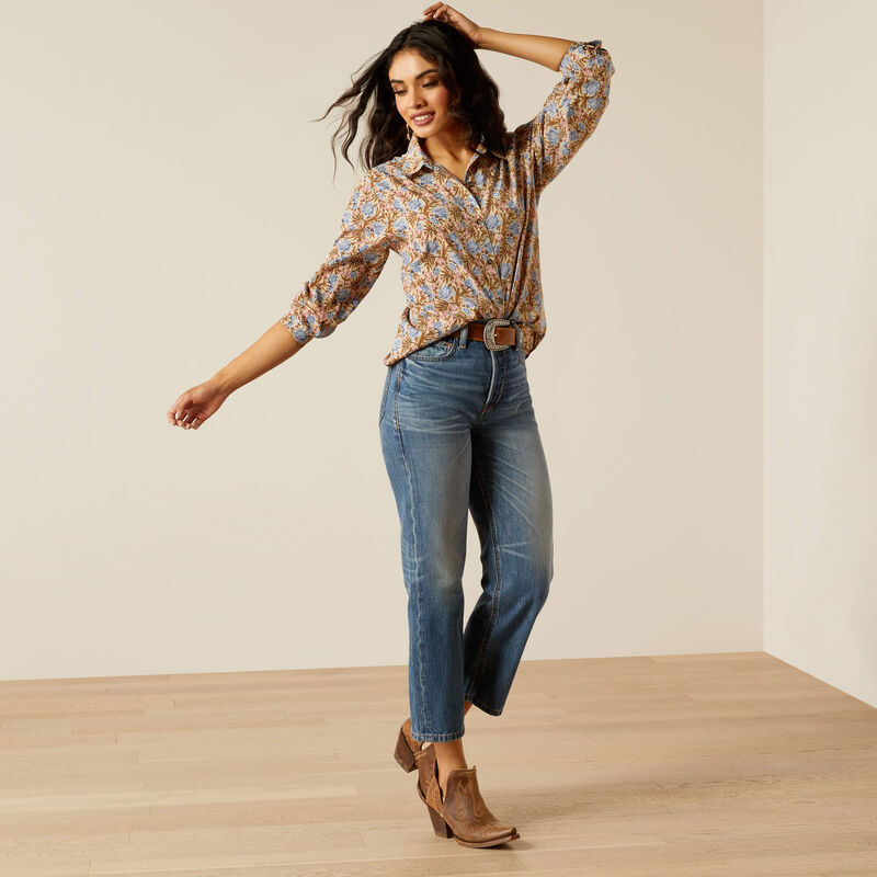 ARIAT WOMEN'S HOMESTYLE  BUTTON DOWN LONG SLEEVE SHIRT - PRAIRIE FLORAL