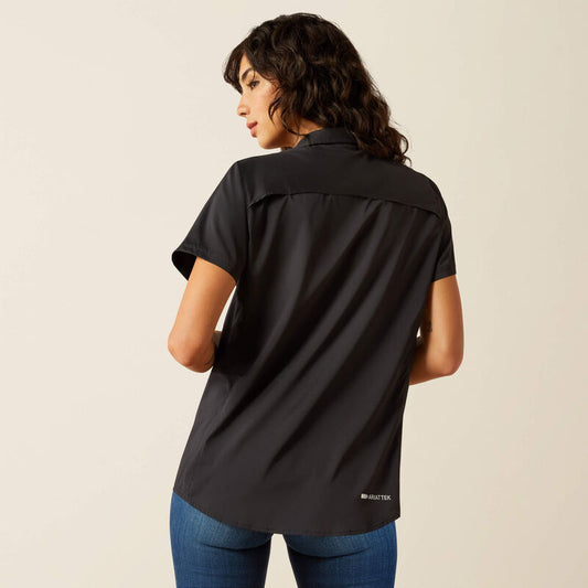ARIAT WOMEN'S VENTTEK STREETCH SHORT SLEEVE SHIRT - BLACK
