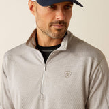 ARIAT MENS HEX FLEECE 1/2 ZIP BASELAYER - SILVER SCONCE