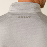 ARIAT MENS HEX FLEECE 1/2 ZIP BASELAYER - SILVER SCONCE