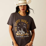 ARIAT WOMEN'S WE DON'T NEED ROADS TSHIRT - VINTAGE BLACK