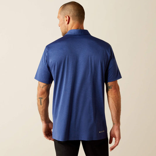ARIAT MENS CHARGER 2.0 FITTED POLO - BLUE DEPTHS
