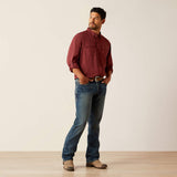 ARIAT MENS VENTTEK OUTBOUND CLASSIC FIT SHIRT - RED MAHOGANY