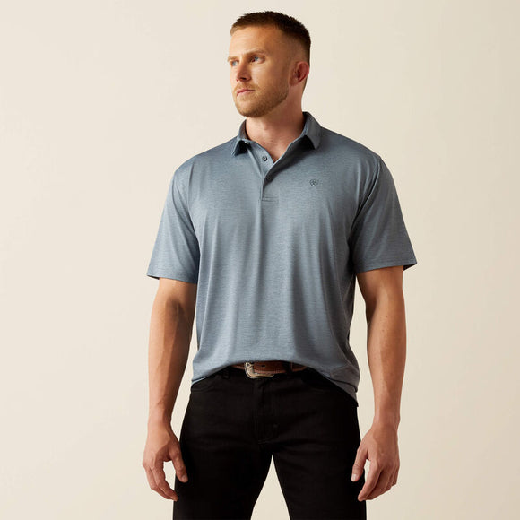 ARIAT MENS CHARGER 2.0 POLO - NEWSBOY BLUE