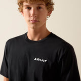 ARIAT MENS STIPPLE STEER CLASSIC FIR SHORT SLEEVE TSHIRT - BLACK