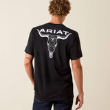ARIAT MENS STIPPLE STEER CLASSIC FIR SHORT SLEEVE TSHIRT - BLACK